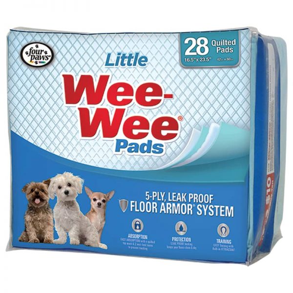 FOUR PAWS WEE-WEE PADS FOR LITTLE DOG 28 Unid. 16.5x23.5